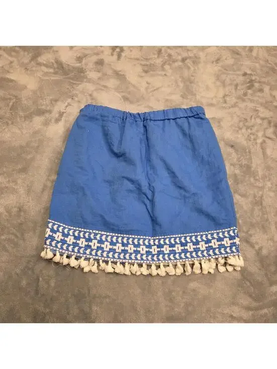 J.Crew Southwest Cottagecore Linen Tassels Skirt Sz Small