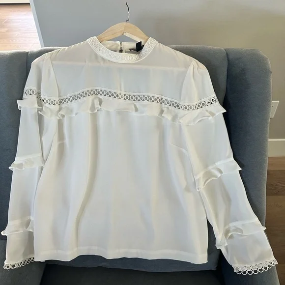 J. Crew Womens White Blouse Size 8