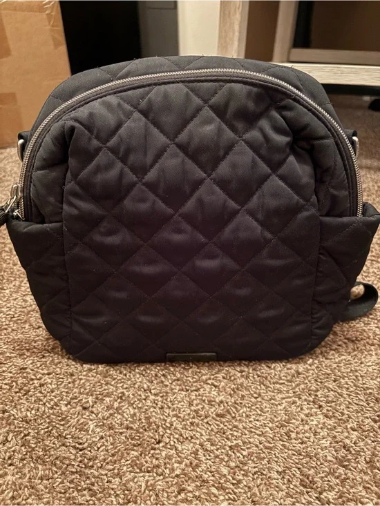 Quilted Black Crossbody Backpack