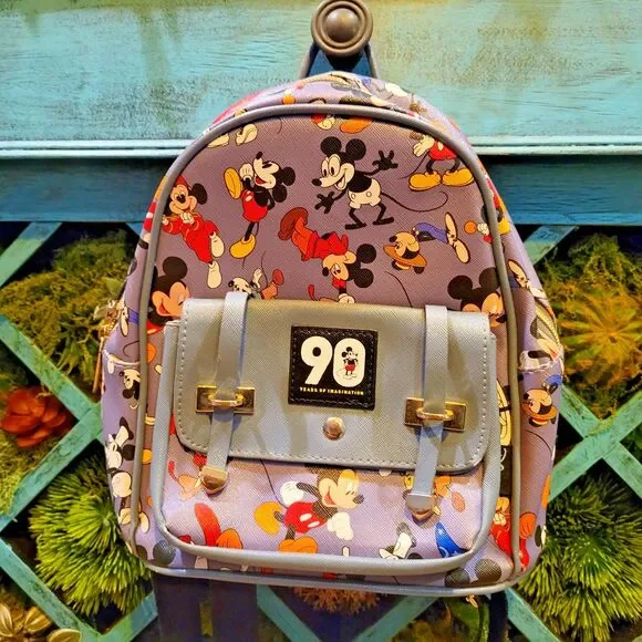 Disney Mickey Mouse 90 Years Anniversary Mini Licensed Backpack Faux Leather