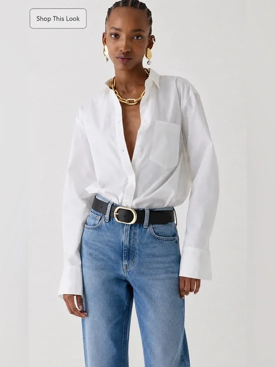 J.Crew Petite garçon classic shirt in cotton poplin in white