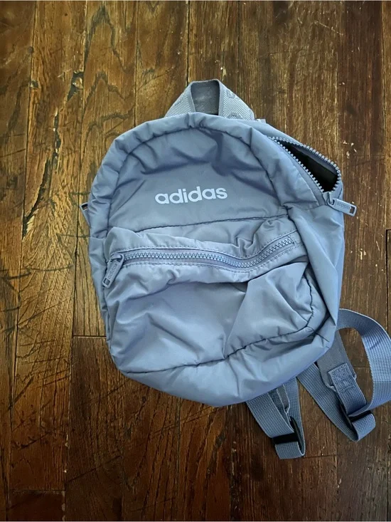 adidas Light Gray Men's Mini Backpack with Front Zip Pocket