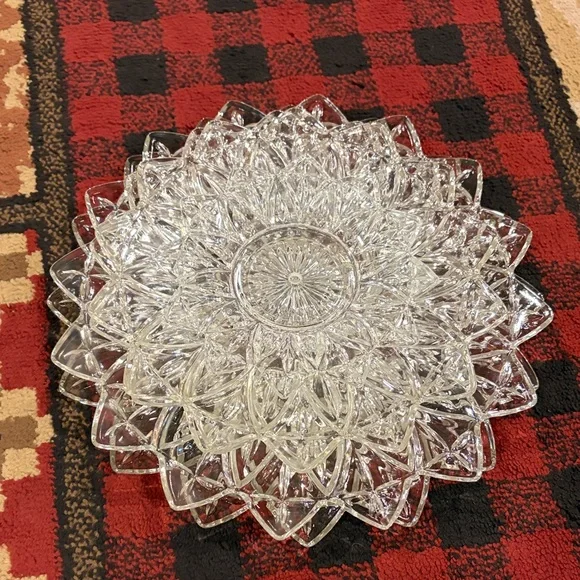 1960s federal glass petal stacking plates set of 5