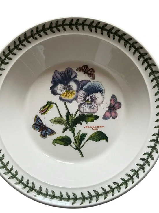 Portmeirion botanical garden viola hybrida rim soup/salad plate 8.5 inch