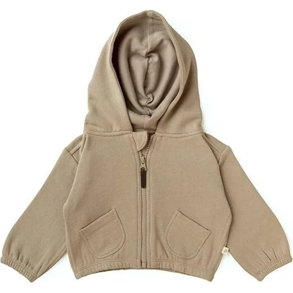 MAKEMAKE Toddler Baby Certified Organic Cotton Fleece Sweatshirt Mocha Size 0-3M