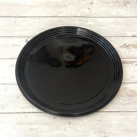Elegant Black 16in Serving Tray Charcuterie Board Circle Plate Party Platter