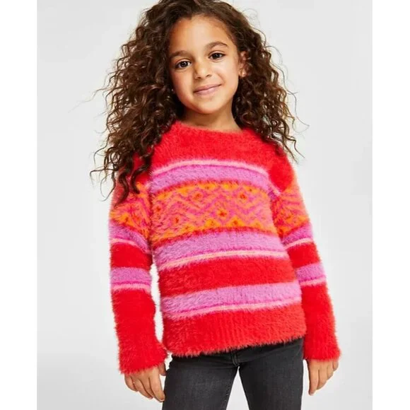 Holiday Lane Toddler Girls Size 2T Fair Isle‎ Crewneck Sweater in Red $40 133