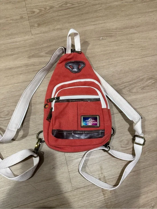 Red Sling Crossbody Bag for Men