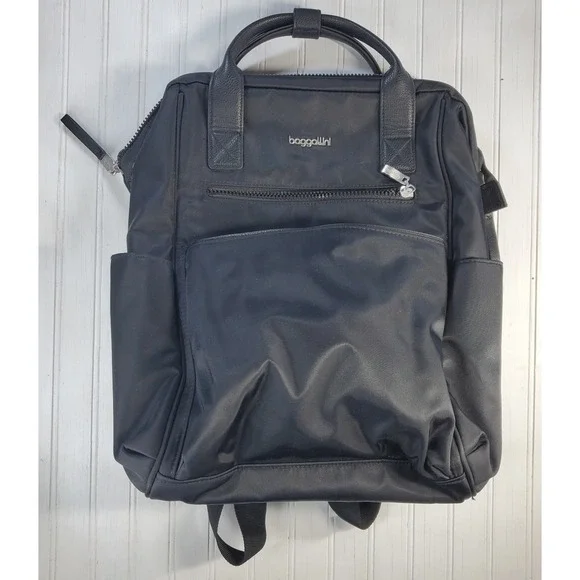 Baggallini Soho Backpack Women's Laptop Backpack Travel Bag Black RFID Pockets‎