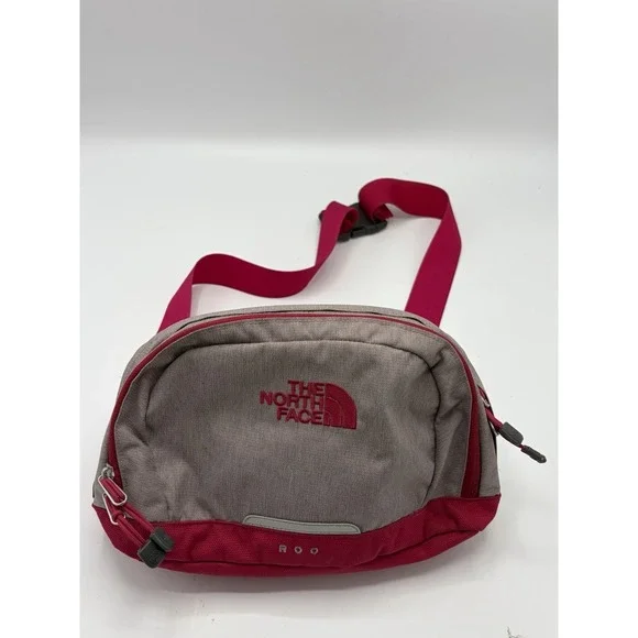 The North Face ROO Waist Fanny Pack Bag Multicolor Hiking Outdoors Gray Red Pink