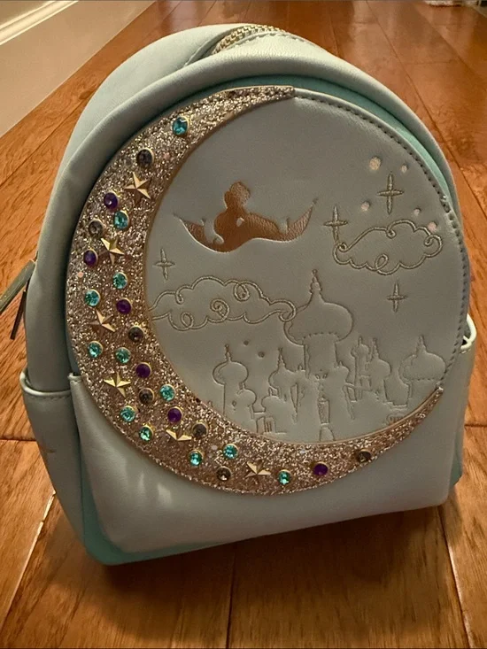 Danielle Nicole Light Blue Moon & Gem Embellished Mini Backpack