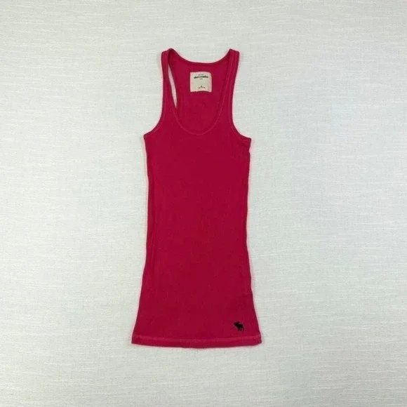 Y2K Abercrombie Kids Pink‎ Ribbed Tank Top Mall girl M 2000s Abercrombie