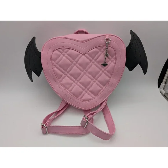 Monster High Draculaura Heart Halloween Pink Bag Large Backpack Wings Bat School