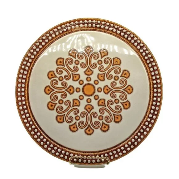 Vintage 1970s Herbolzheim German Ceramic Round Tray