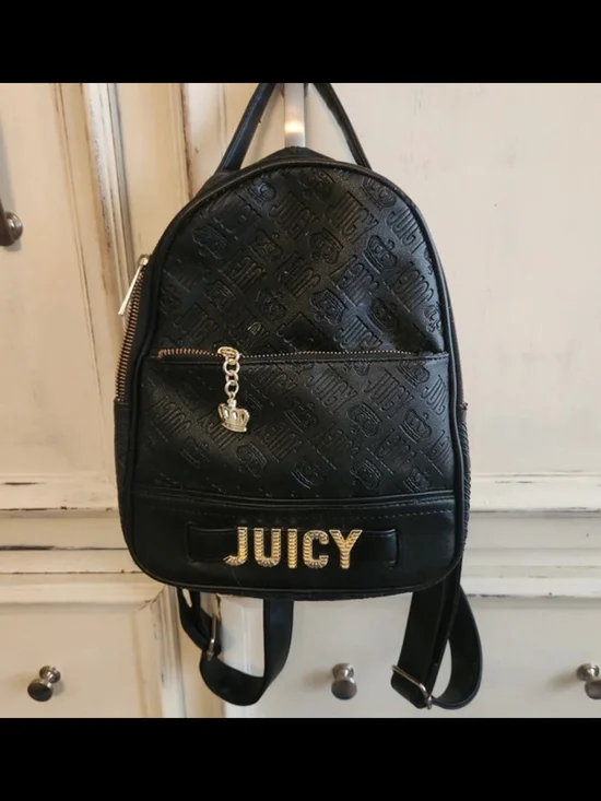 Juicy Couture Black Mini Backpack with Gold Accent