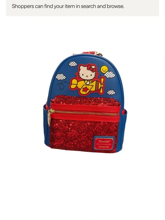 Hello Kitty Loungefly Airplane backpack