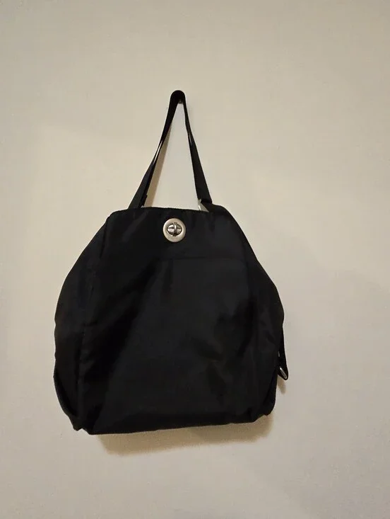 Black  Baggallini Backpack Bag with Silver Turn-Lock Closure