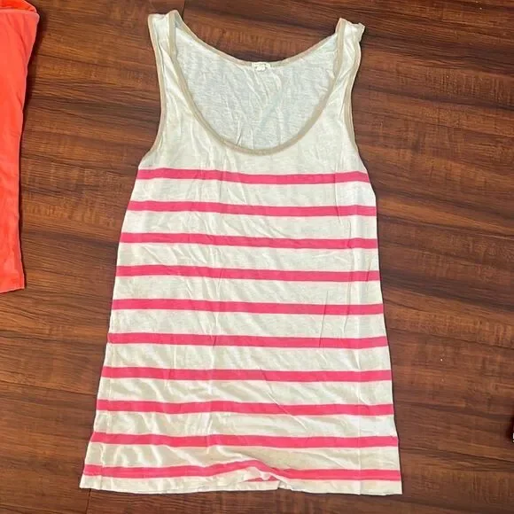 J. Crew Womens Tank - Pink Striped Thin Summer Tank - Size Small