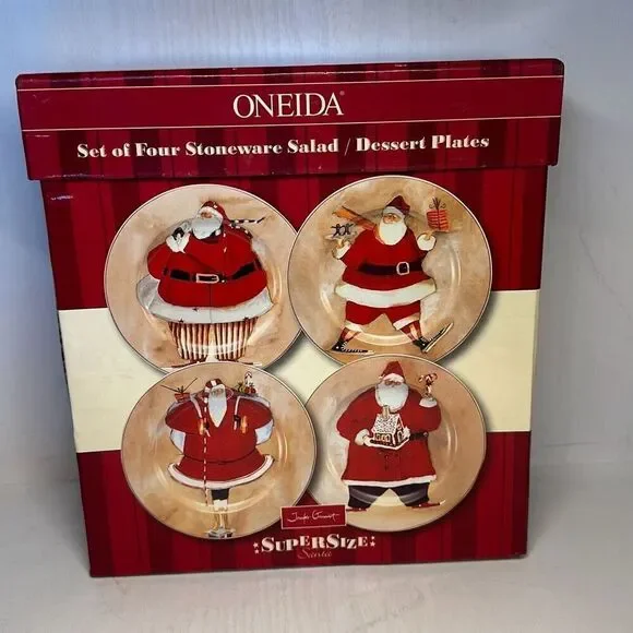 Oneida Super Size Santa Jennifer Garant Set of 4 8 1/4