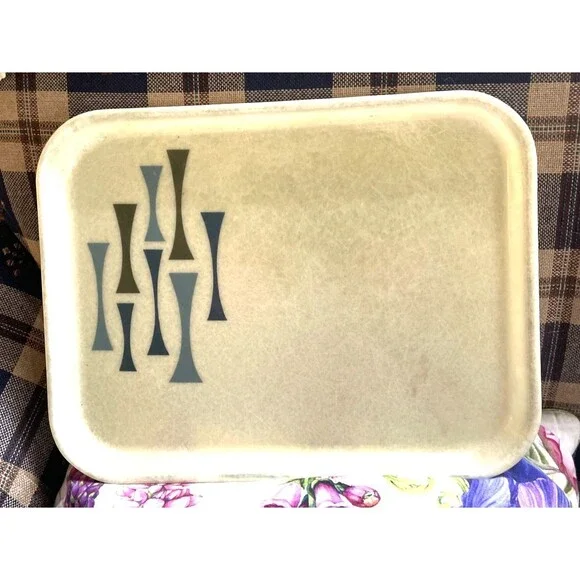 Vintage MCM Retro Cafeteria Tray Atomic Style Camtray Silite USA aprx 11X14