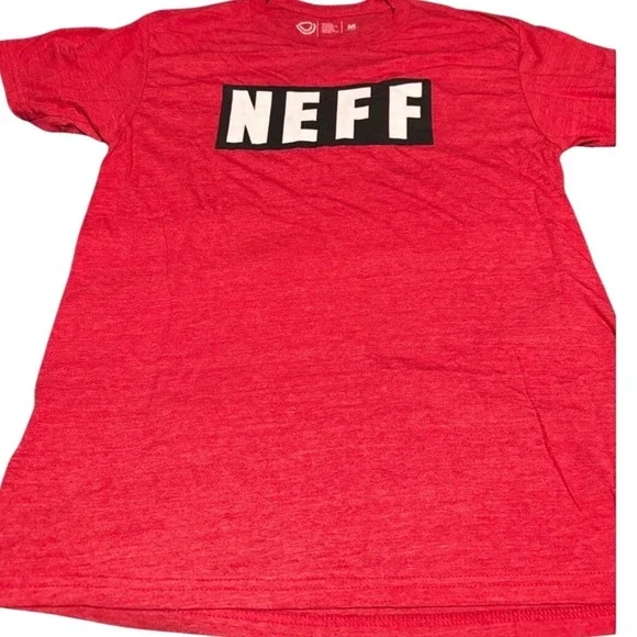 Neff Kids Red Heather Graphic Logo T-Shirt Short Sleeve Crew Neck Size M‎