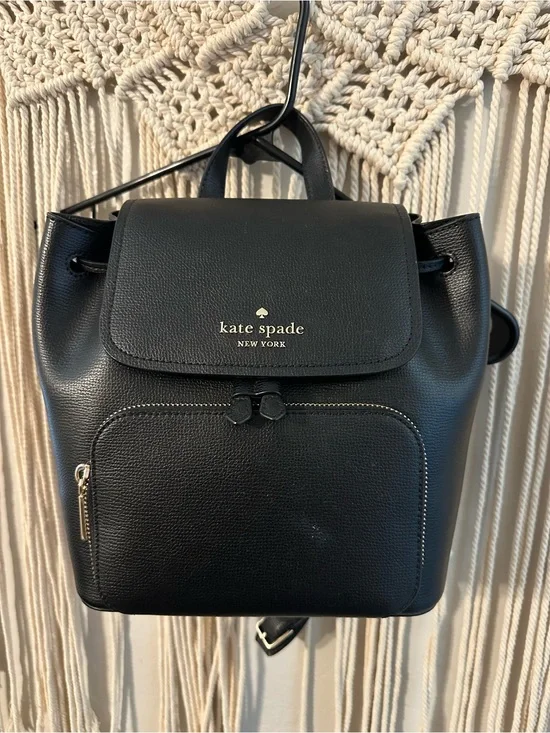 kate spade New York Black Leather Backpack