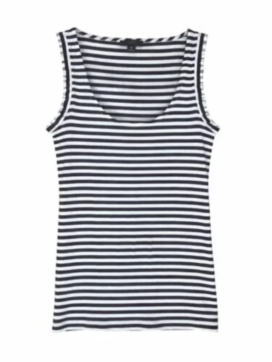 J. CREW Navy & White Striped Cotton-Blend Tank Top - Size XS