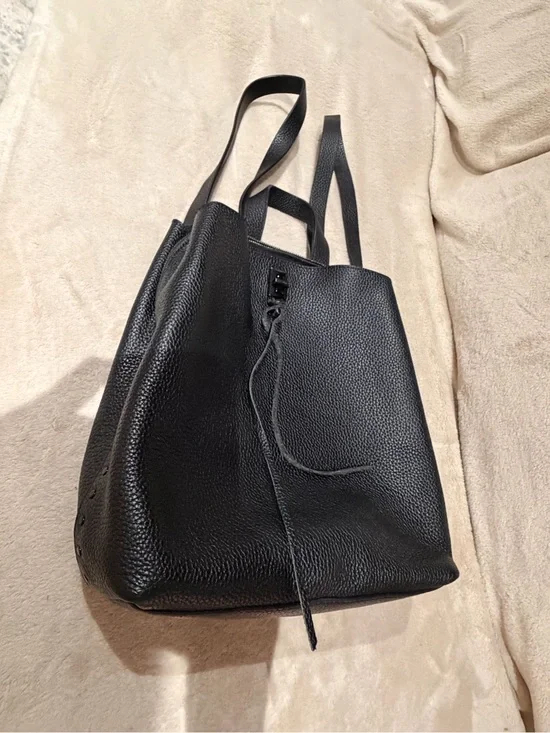 Rebecca Minkoff Black Pebbled Leather Backpack Tote. Flaw see pictures