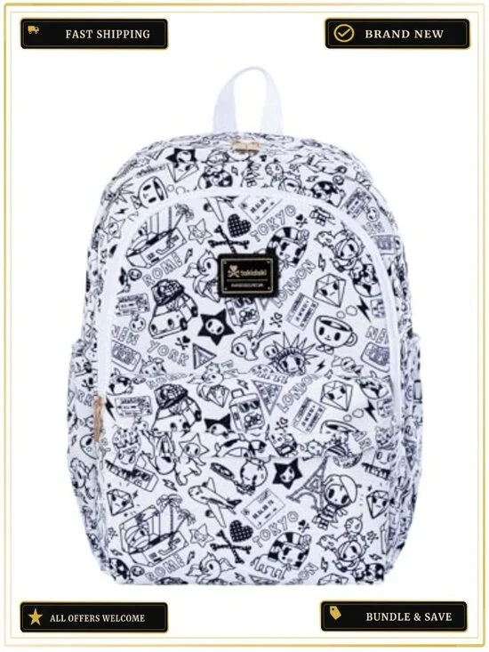 tokidoki Unicorno Laptop Backpack Canvas Travel Daypack Fits 14 Laptop