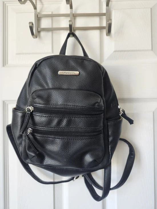 Stone & Co. Black Textured Mini Backpack