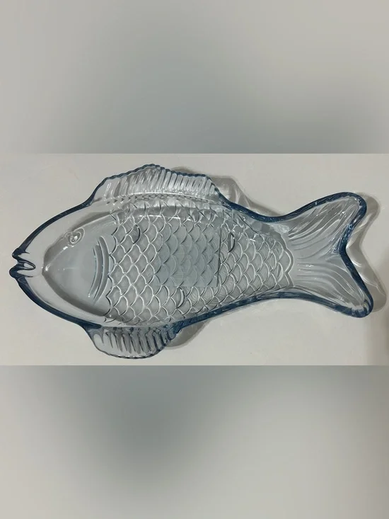 NEW Hobby Lobby Glass Fish Serving Dish 10”X6”