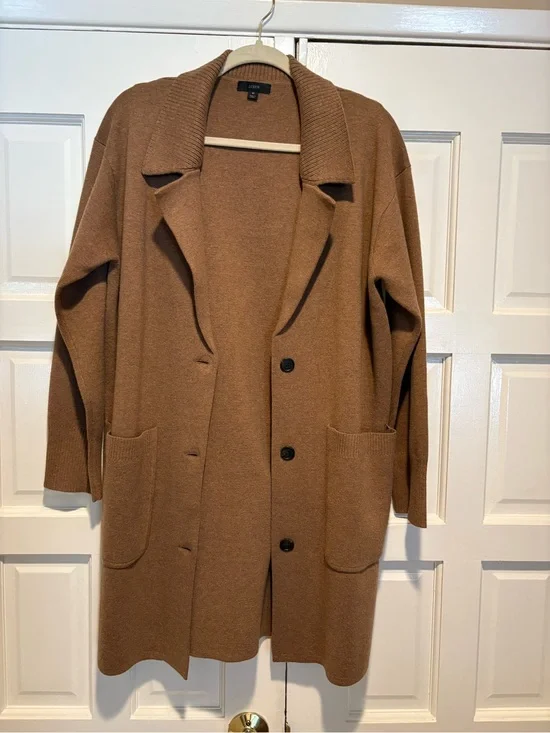 J.Crew Camel Knit Long Cardigan