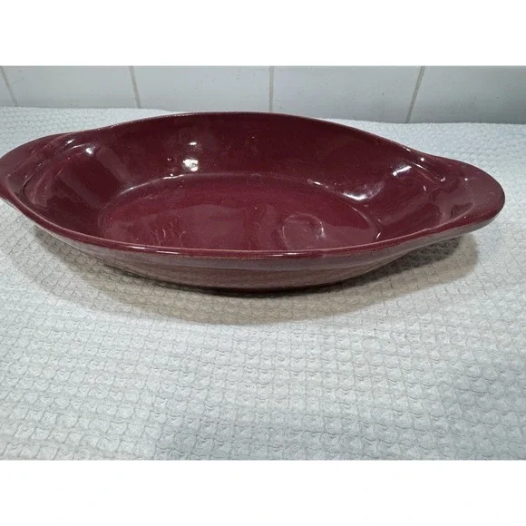 Deep Oxblood Red Baker Oblong Server Tray 12