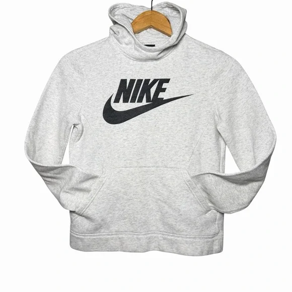 Nike Youth Sportswear‎ Club Fleece Hoodie M Gray Pullover Swoosh Logo Athleisure