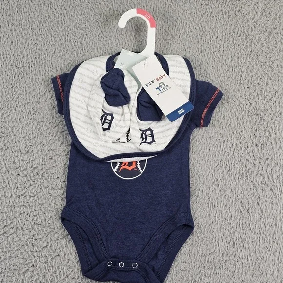 Detroit Tigers Shirt Boys 0-3 Months Blue MLB Baseball Genuine Merchandise‎