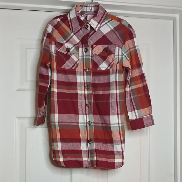 Wonder Nation Red Plaid Girls Shirt‎ Size 4T