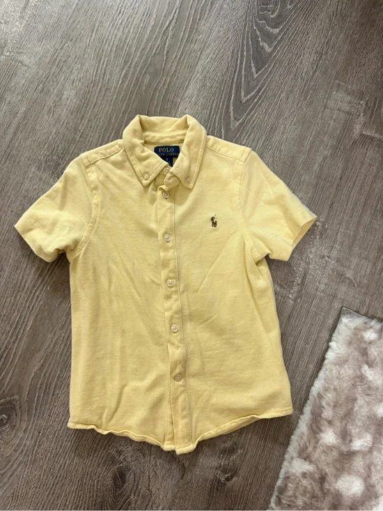 Polo by Ralph Lauren Pale Yellow Short-Sleeve Button-Down Polo Shirt