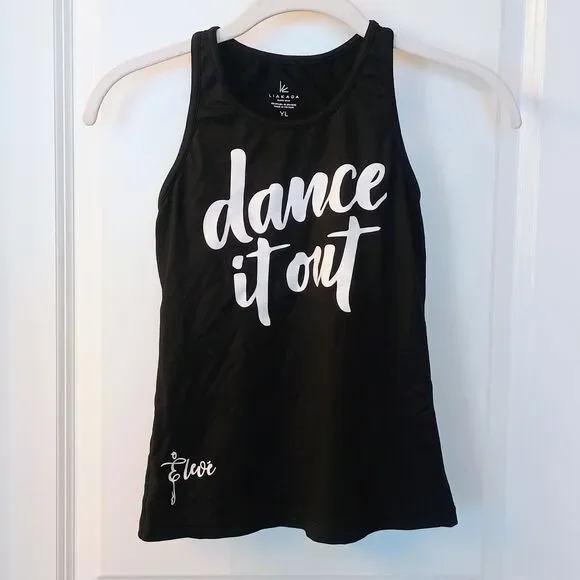 LiaKada Dance It Out Performance Tank Top Youth Large Black