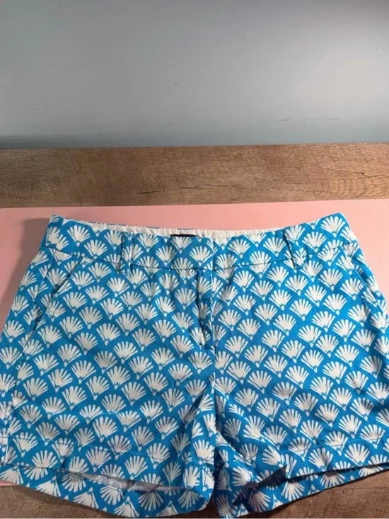 Blue and White Printed J Crew Shorts