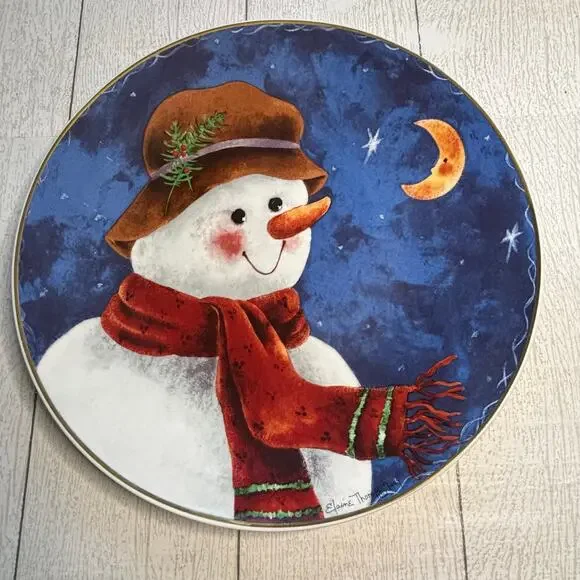 Elaine Thompson 1997 Snowman Serving Platter 12