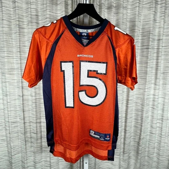 Reebok NFL Denver Broncos Tim‎ Tebow 15 Jersey Youth Medium Orange Navy Blue