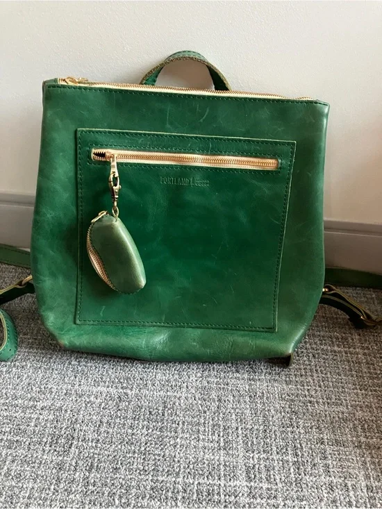 Portland Leather Goods Cowboy Mint large tote backpack