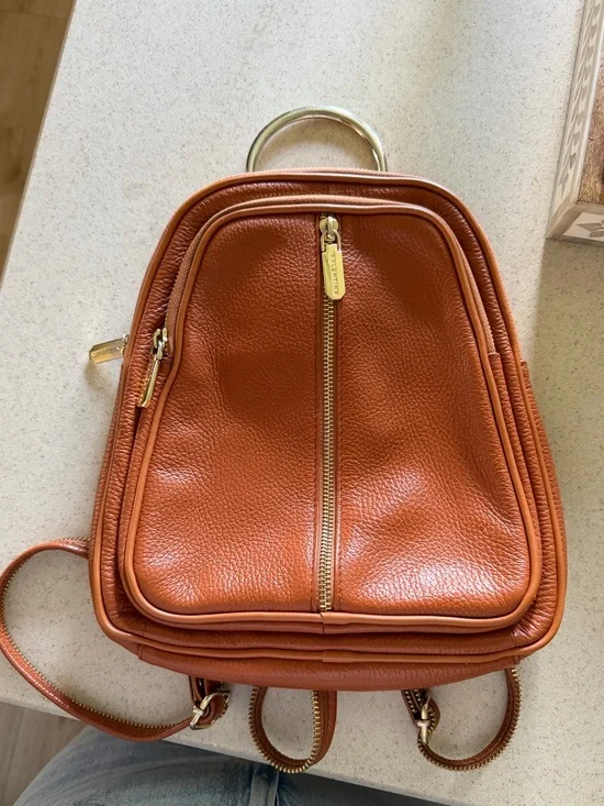 Valentina | Genuine Leather Convertible Dome Bag Backpack