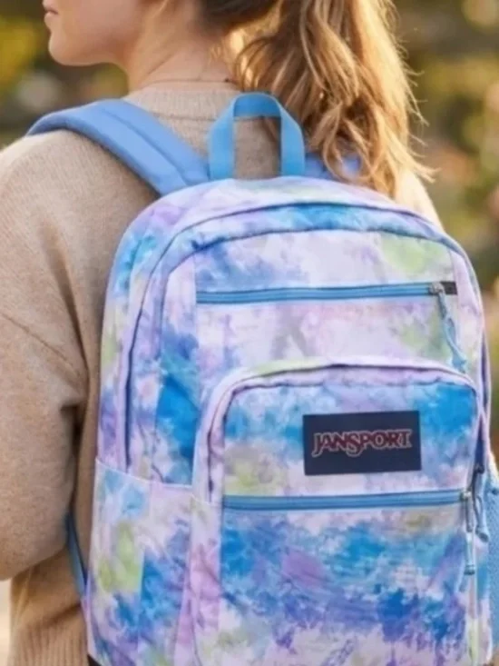 JanSport Tie-Dye Backpack Blue & Purple XL Big Student Fits 15” laptop  NEW!