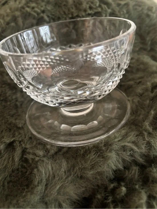 Vintage Waterford Crystal ‘Colleen’ pattern footed, short stem dessert dish.
