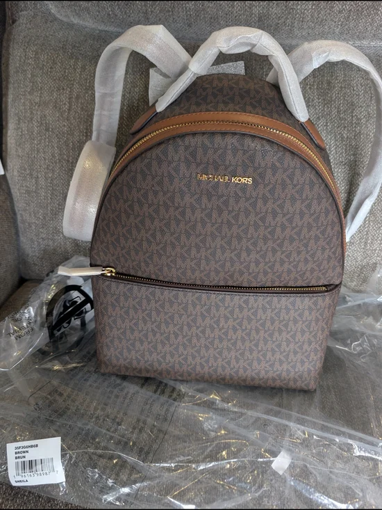 Michael Kors Brown Signature Backpack