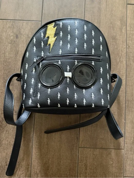 Danielle Nicole Black Lightning Bolt Mini Backpack with Goggles