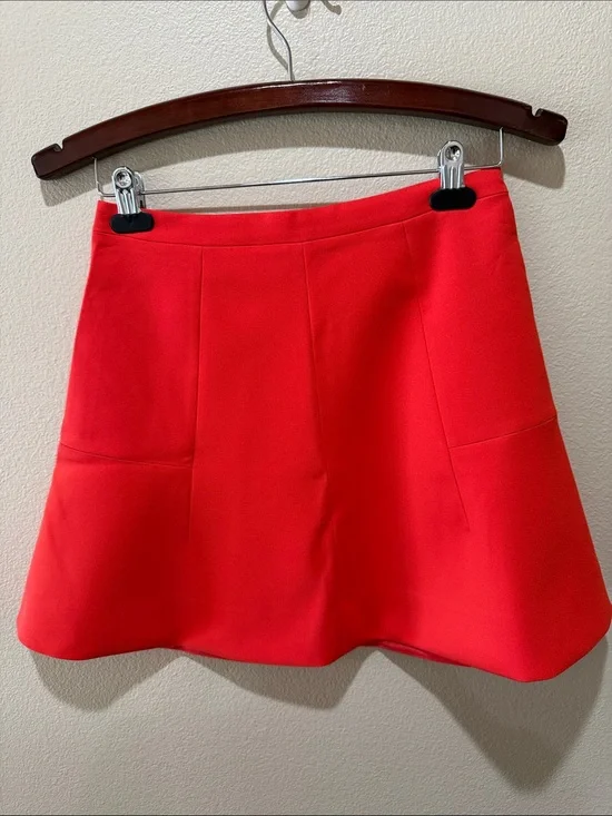 J. Crew Bright Red Circle Skirt