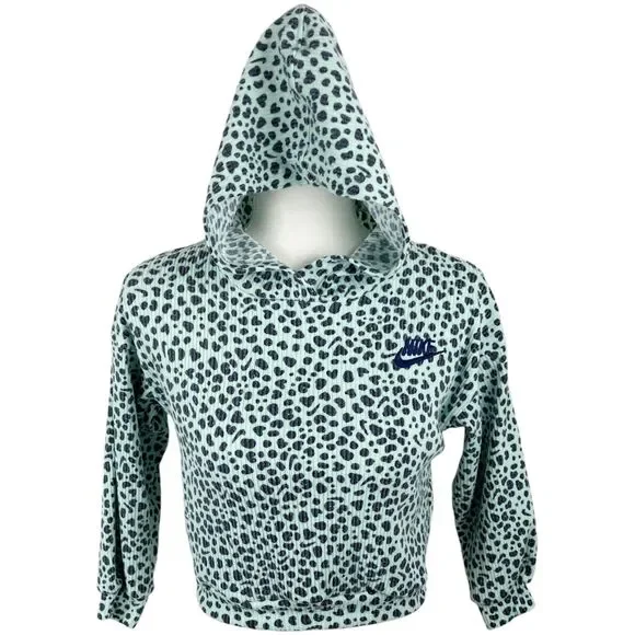 Nike Sweater Youth Small 4-5 Years Old Green Soft Ribbed Pullover Hoodie