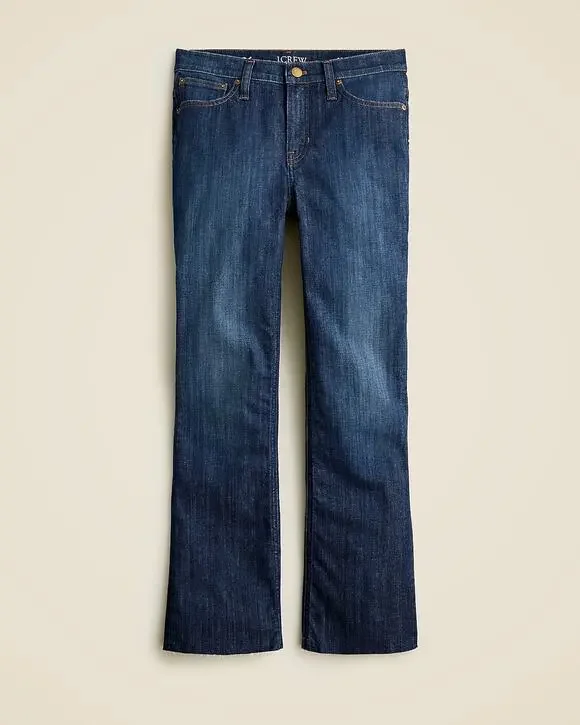 J.Crew 9” Demi Boot Crop Jeans NWT 32 Dark Worn Wash Mid Rise BT563